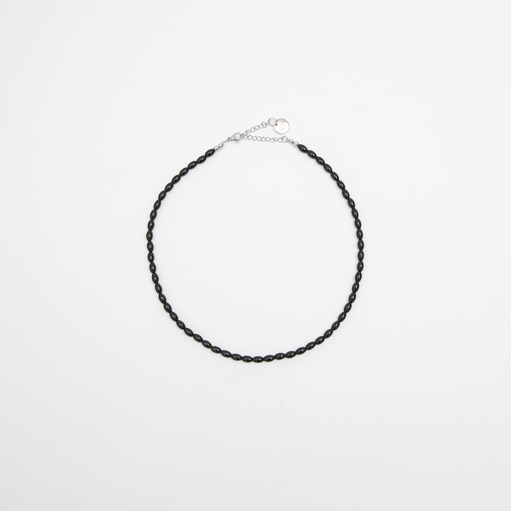 (N-870)BLACK BALL NECKLACE