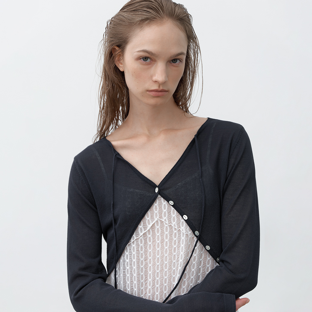 (CD-2196)ONE BUTTON BOLERO CARDIGAN