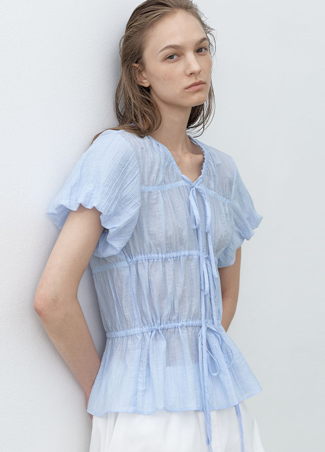 (PT-5639)BANDING STRING ICE WIDE DENIM Korea