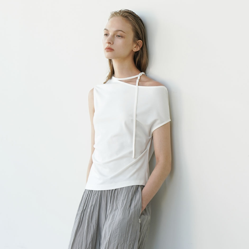 (T-7037)NECK STRING OFF SHOULDER TOP Korea