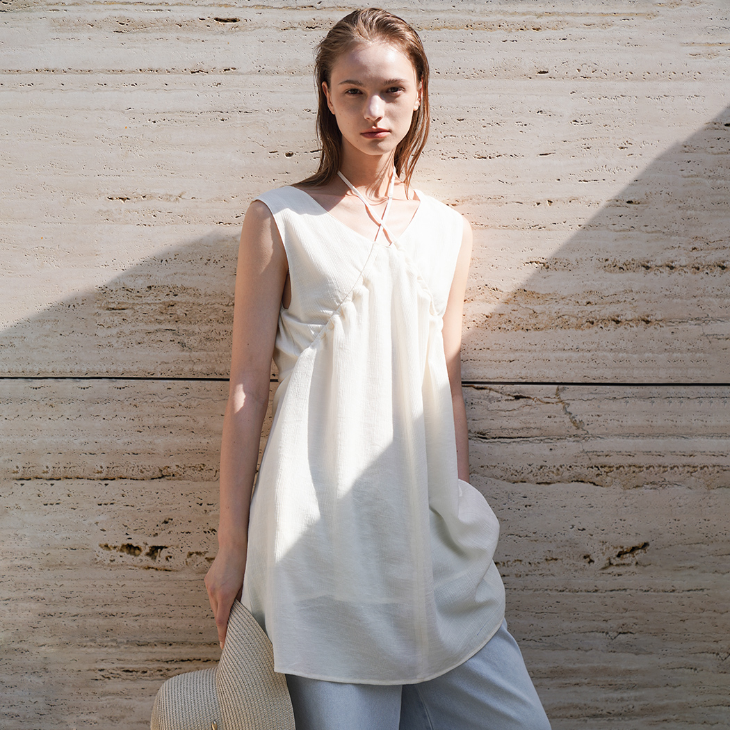(OP-6278)AILE CROSS HALTER NECK DRESS