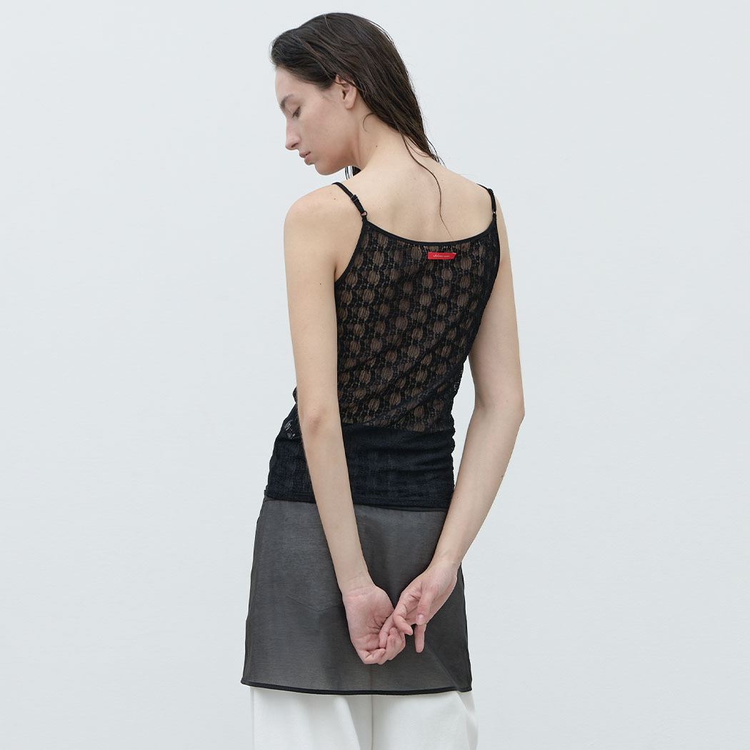 (T-7027)BACK LACE SLEEVELESS TEE Korea