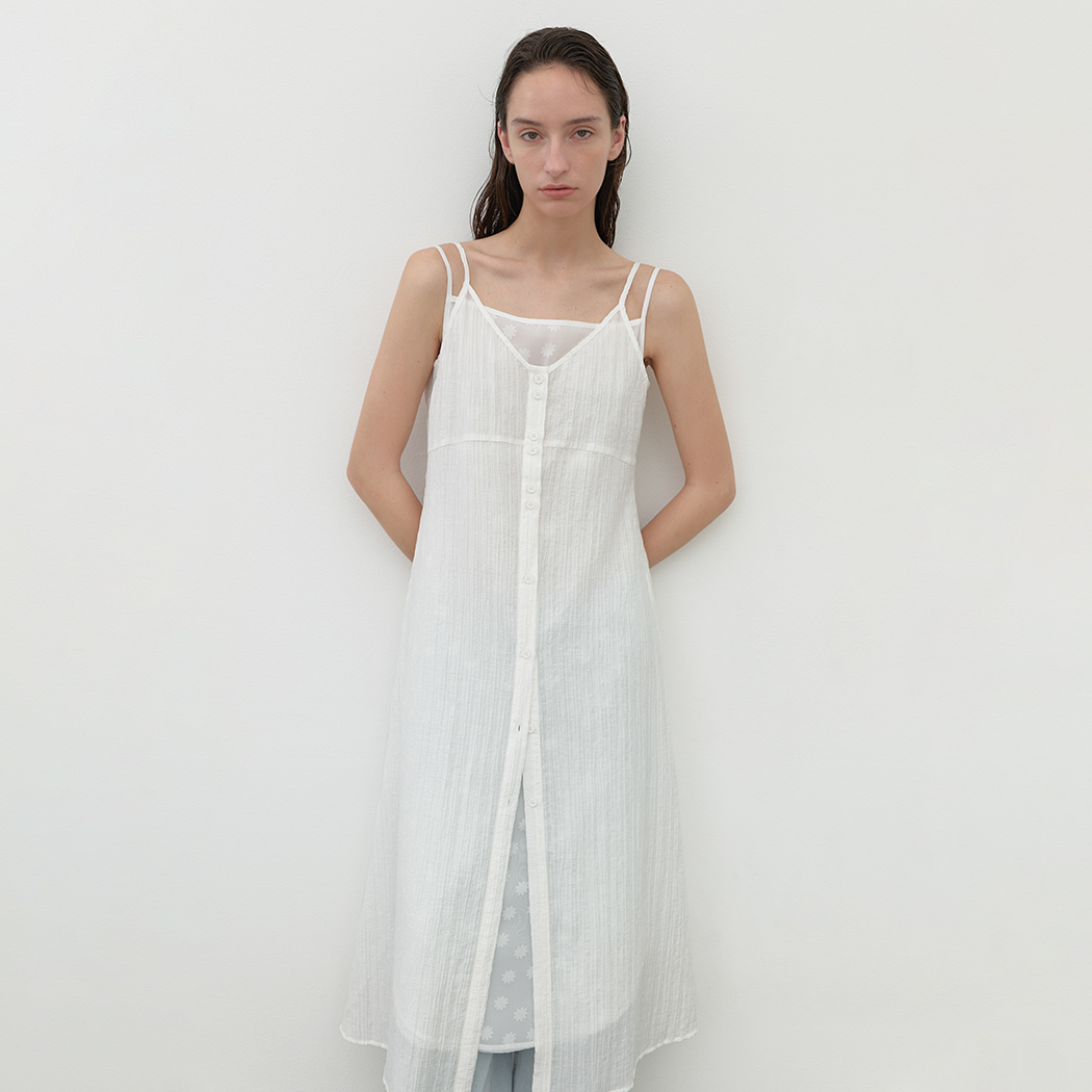 (OP-6287)AUBE LAYERED WRINKLE DRESS