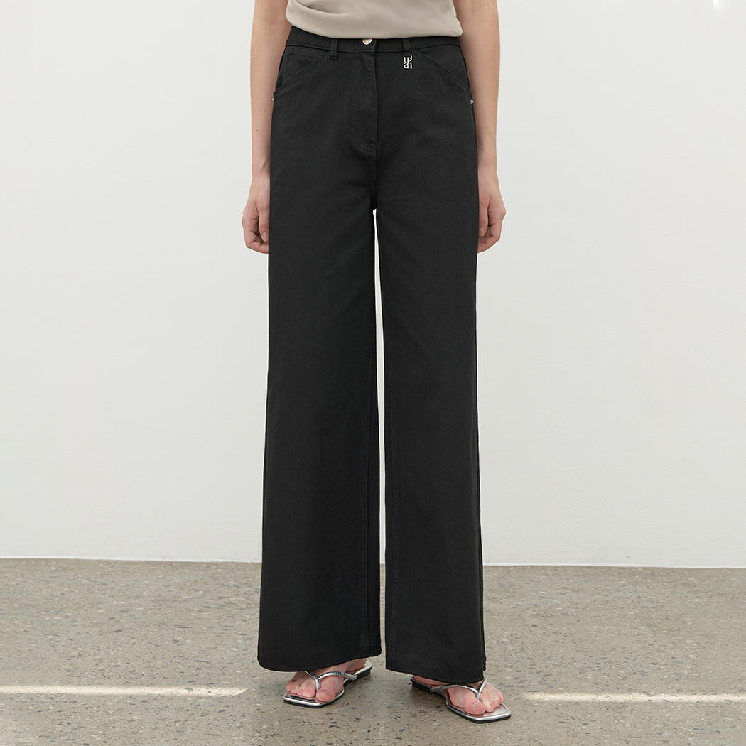 (PT-5682)ESSENTIAL SOLID WIDE PANTS