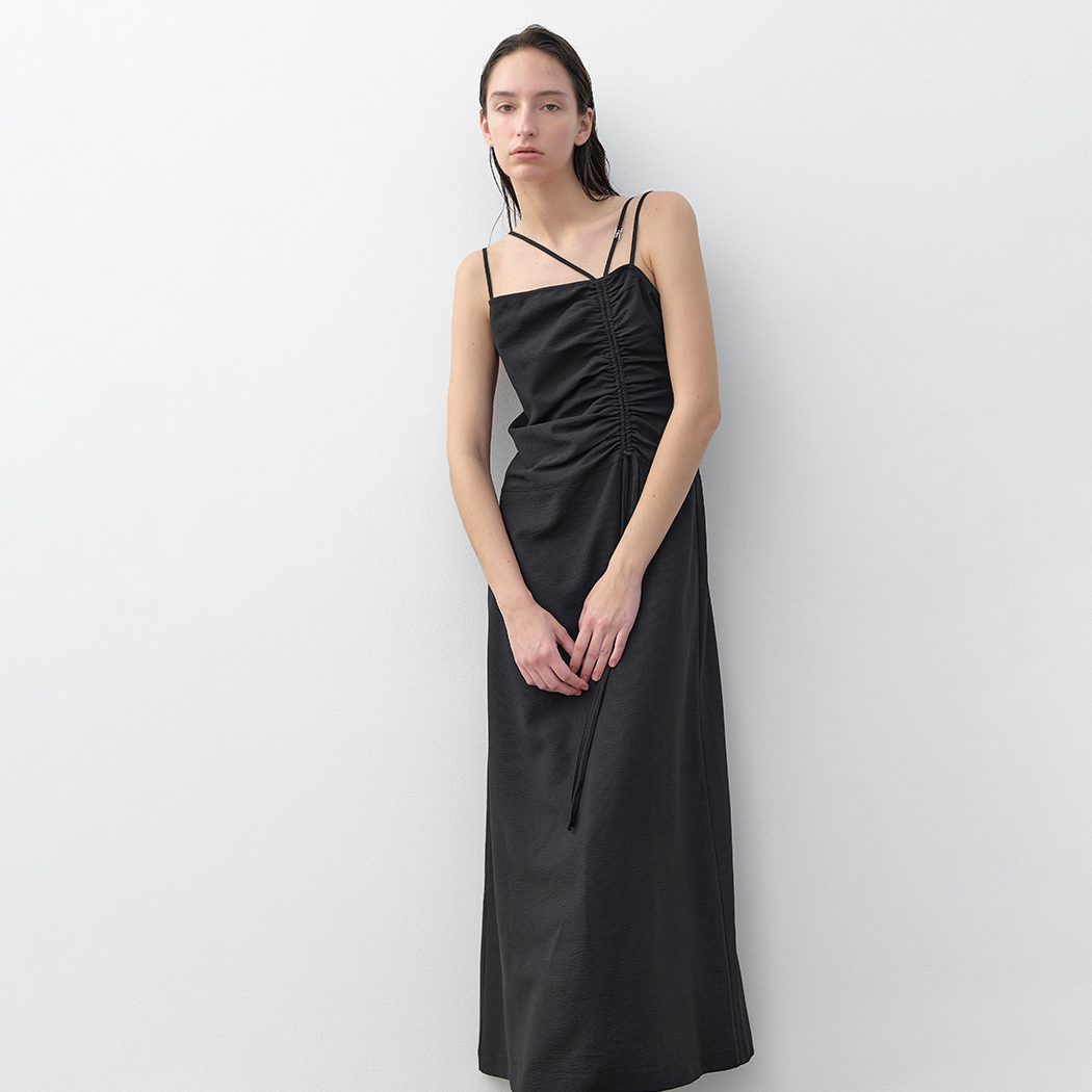 (OP-6277)LONA SHIRRING MAXI DRESS
