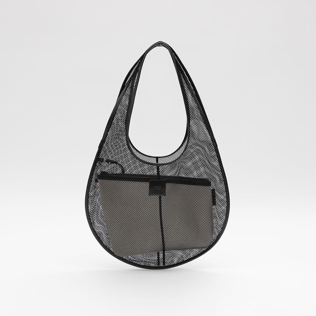 (B-2461)MESH SHOULDER BAG&CANVAS CLUTCH SET S Korea