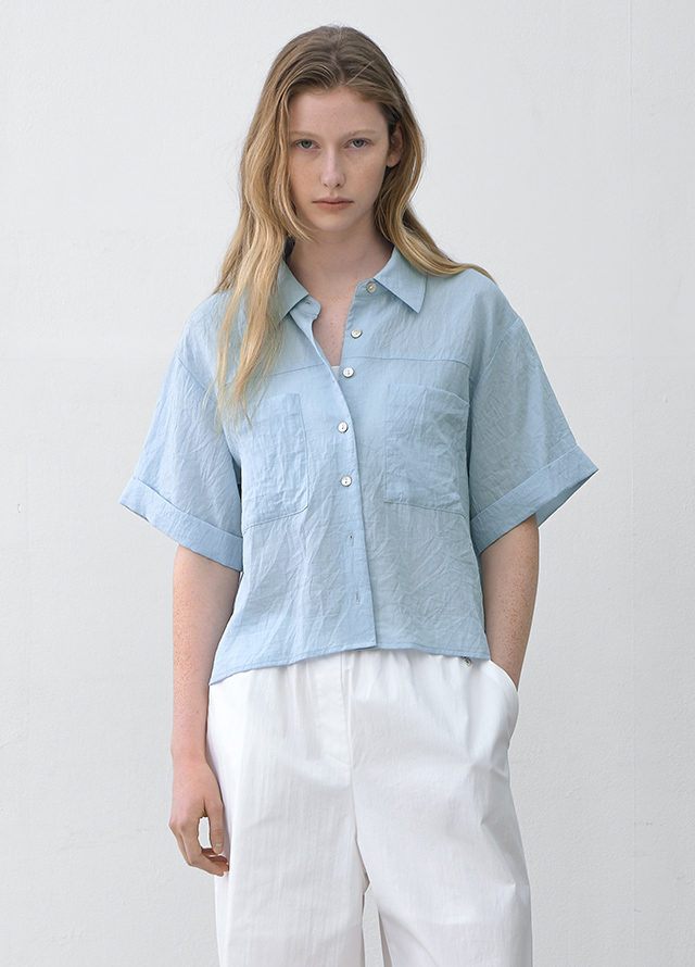 (T-6997)ESSENTIAL OUT STITCHED HALF SLEEVE TEE Korea