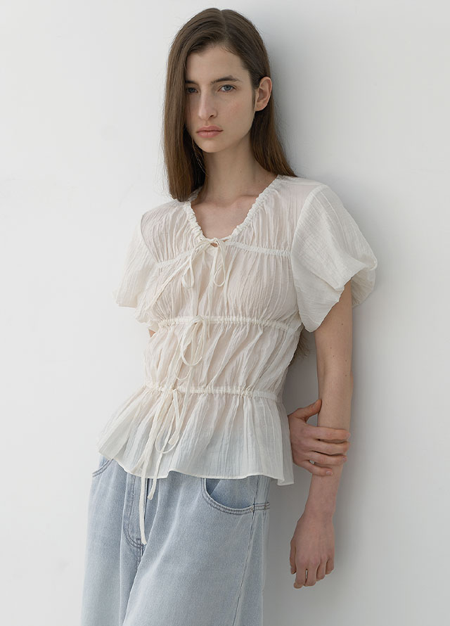 (PT-5639)BANDING STRING ICE WIDE DENIM Korea