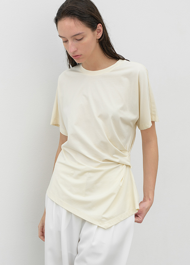 (PT-5647)MOTH SIDE TUCK WIDE PANTS Korea