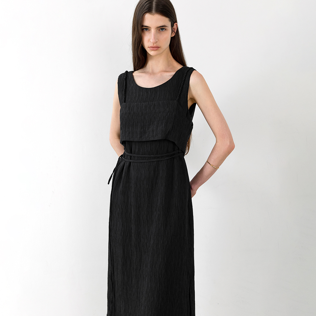(OP-6270)BUSTIER LAYERD LONG DRESS