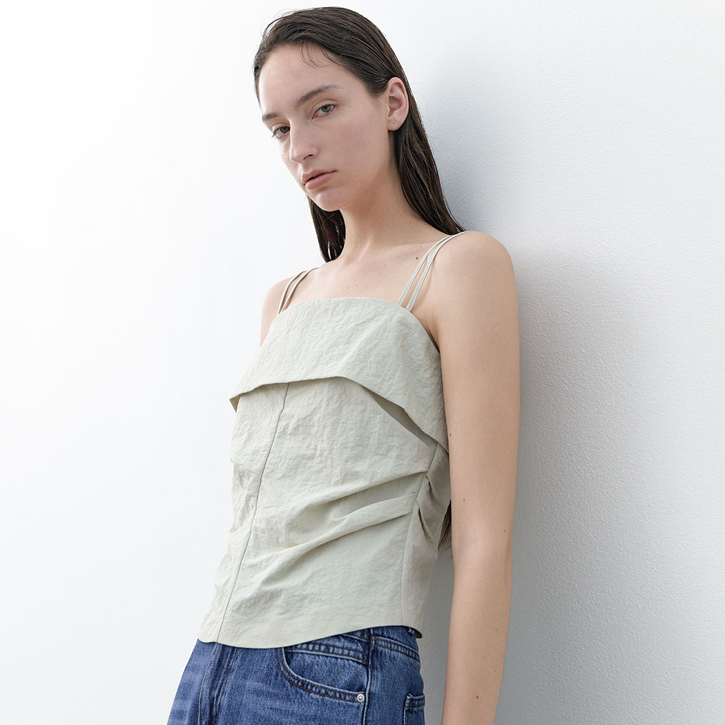 (BL-4333)MILA SET-UP SIDE SHIRRING TOP
