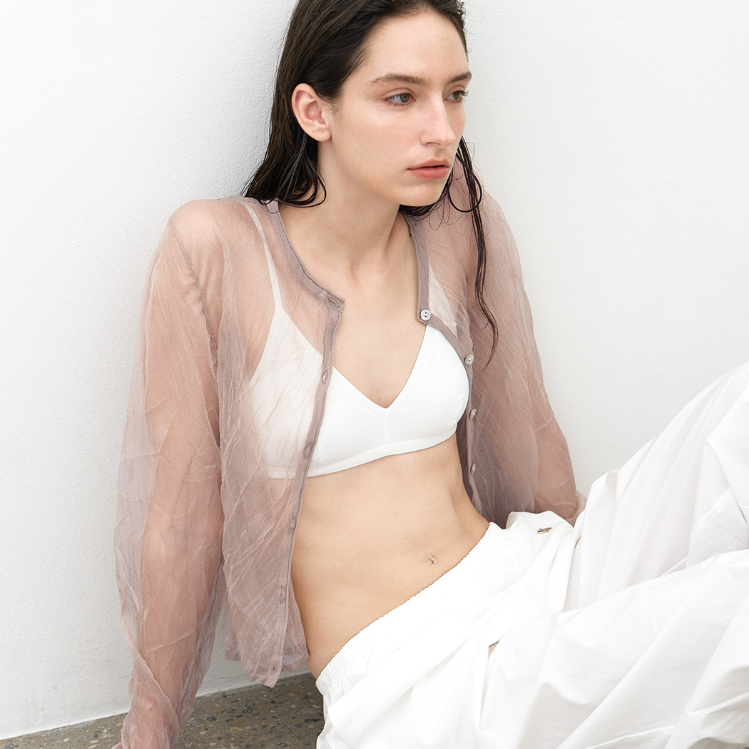 (CD-2206)SEE THROUGH WRINKLE CARDIGAN Korea