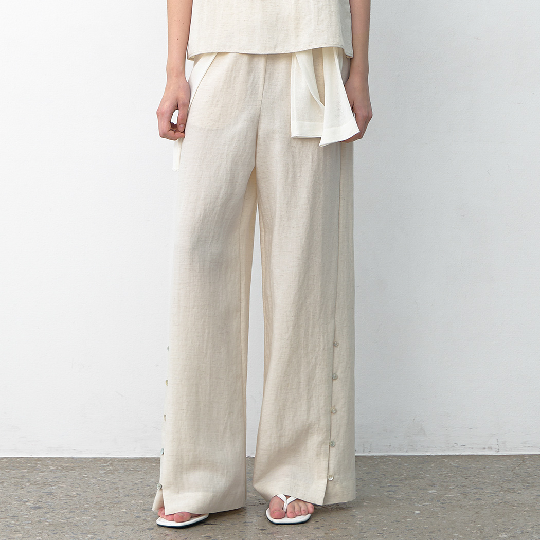 (PT-5670)MOBLE SET-UP BANDING WIDE PANTS