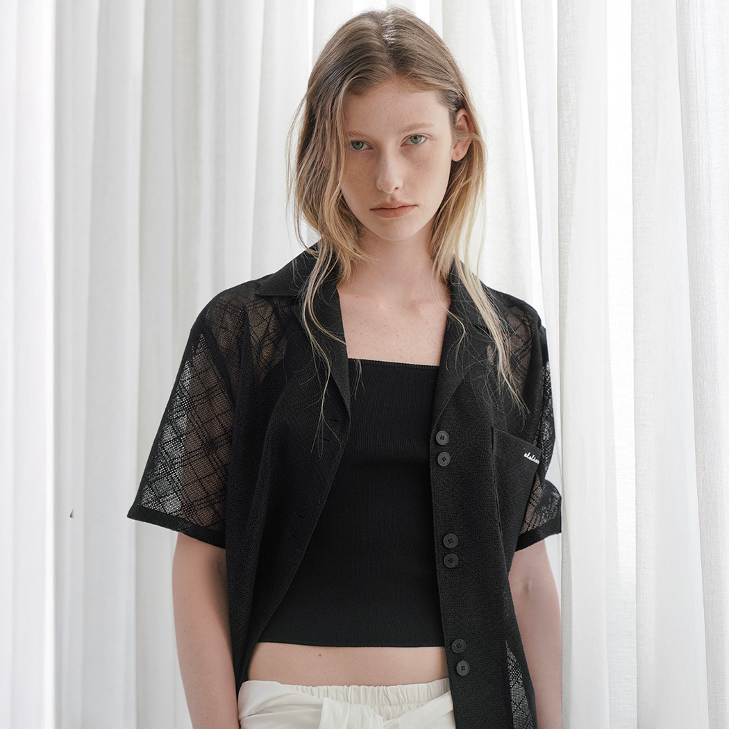 (BL-4320)RANO SEE THROUGH LACE SHIRT