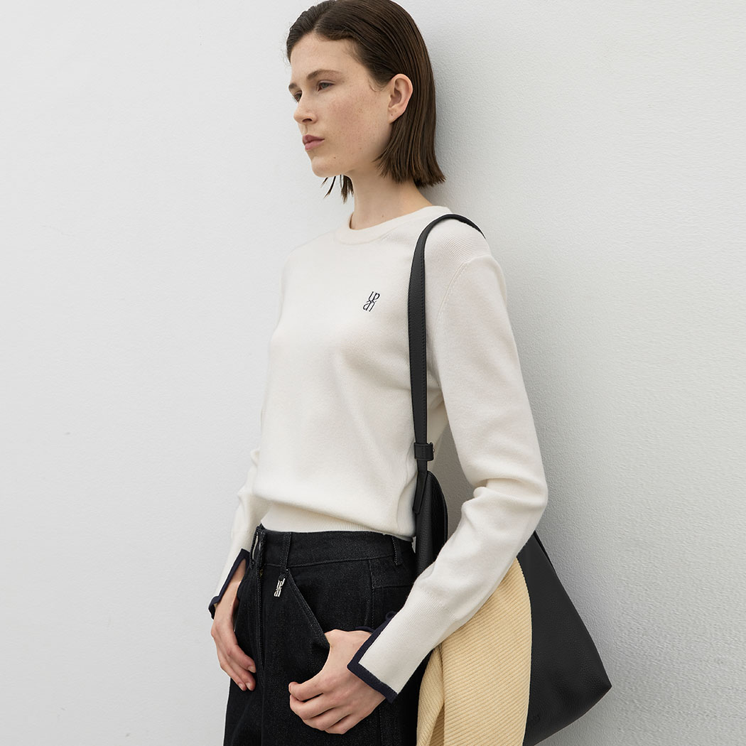 (ZT-6772)ESSENTIAL COLOR MATCHING POINT KNIT