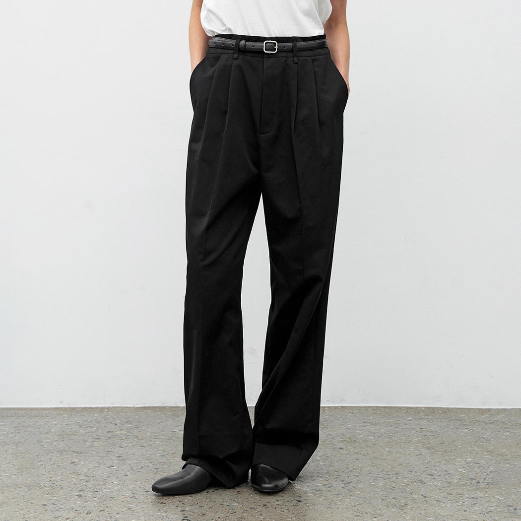 (Z-PT-5596)ESSENTIAL TUCK PANTS S