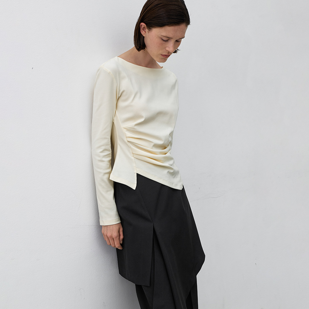 (Z-BL-4287)LOND2 WAIST TUCK BLOUSE