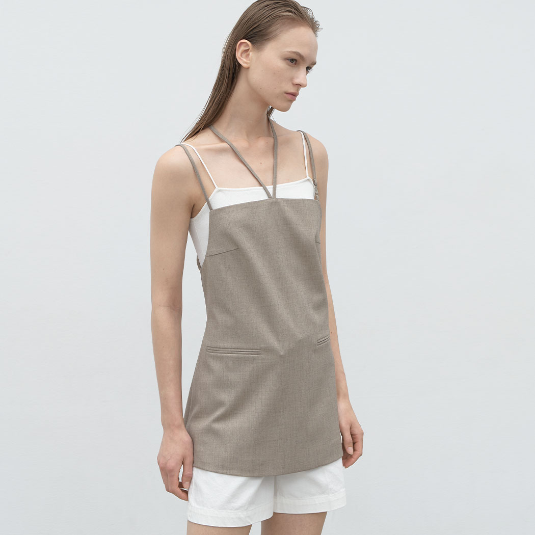 (BL-4330)LYNN BACK LESS RIBBON BLOUSE