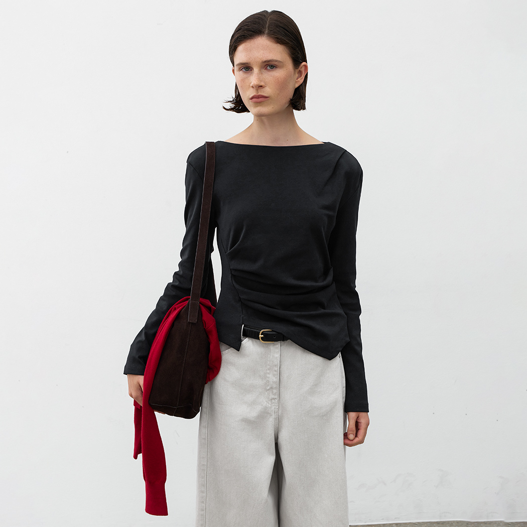 (Z-BL-4287)LOND2 WAIST TUCK BLOUSE