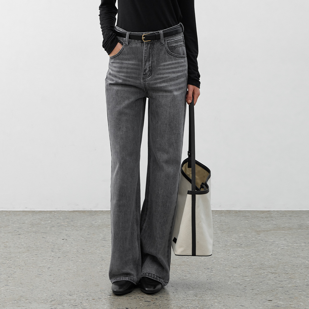 (X-PT-5679)LOOSE STRAIGHT DENIM PANTS