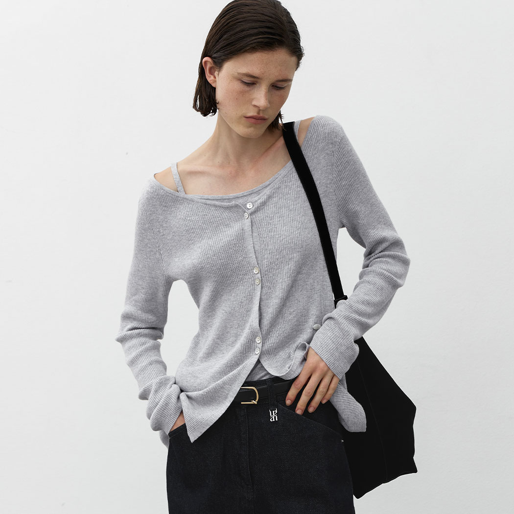 (CD-2228)TALLI SOLID KNIT CARDIGAN