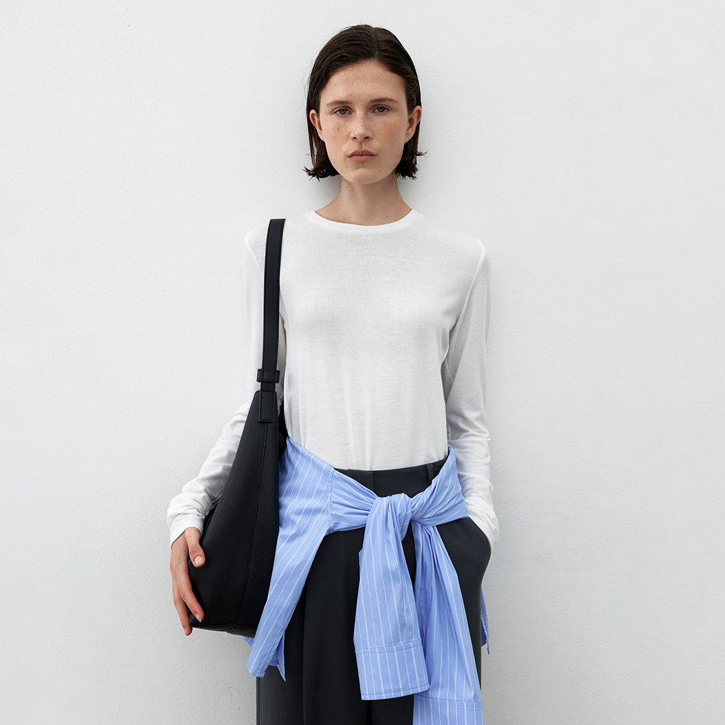 (T-7090)ESSENTIAL ROUND NECK SLIM TEE