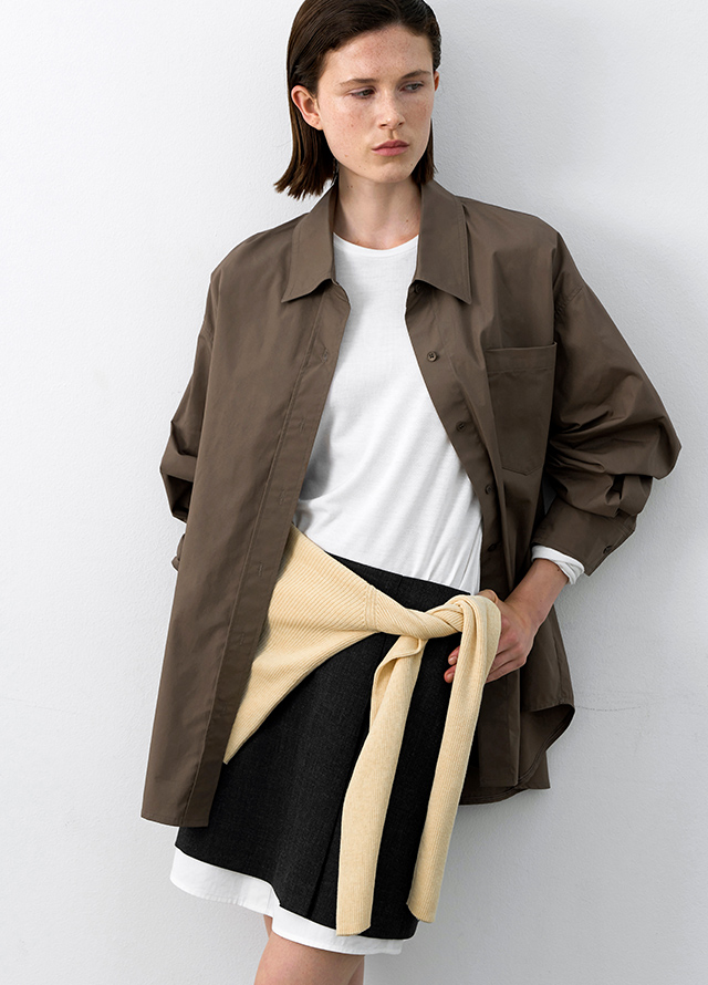 (SK-5041)MOA SHIRT LAYERED MINI SKIRT Korea