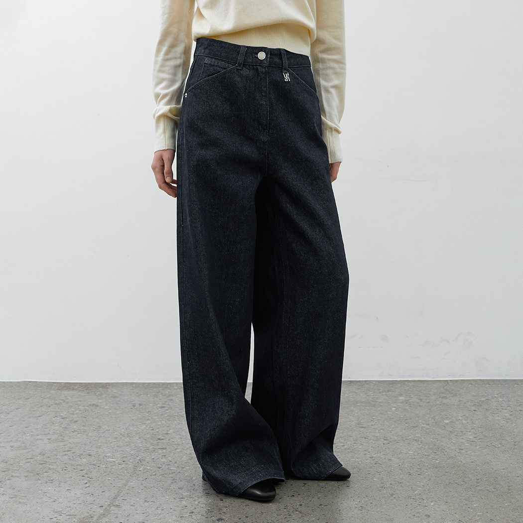 (PT-5703)ESSENTIAL INDIGO WIDE PANTS