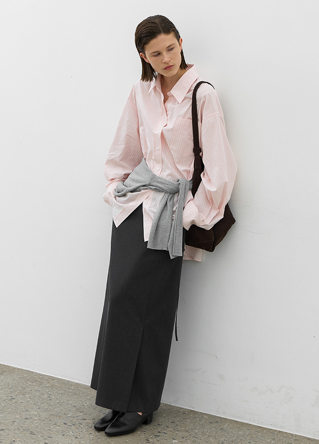 (SK-5046)ESSENTIAL FRONT SLIT LONG SKIRT Korea