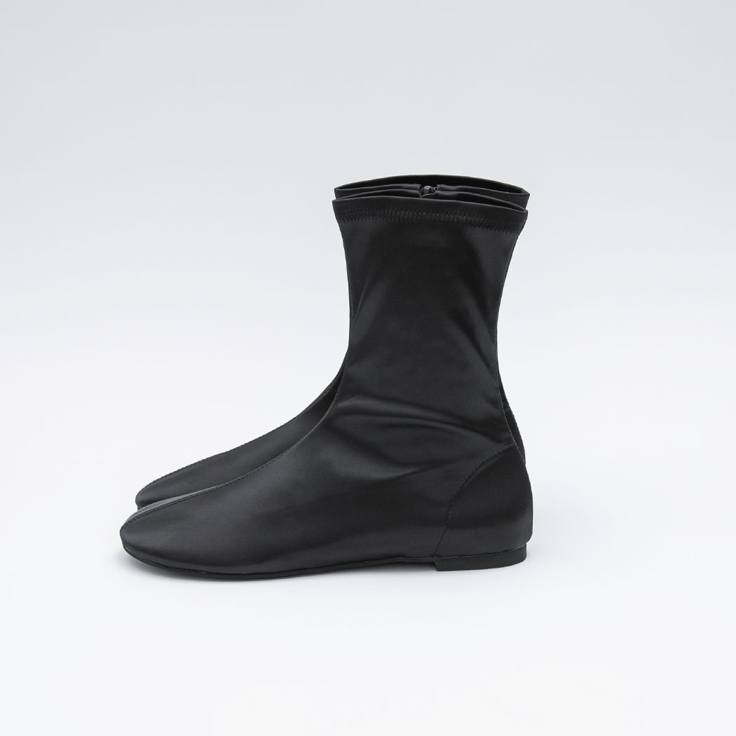 (SH-3456)SATIN LEATHER SOCK BOOTS