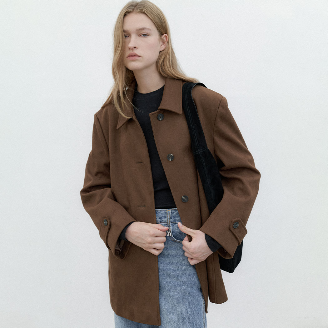 (JK-3048)SUEDE SINGLE HALF JACKET