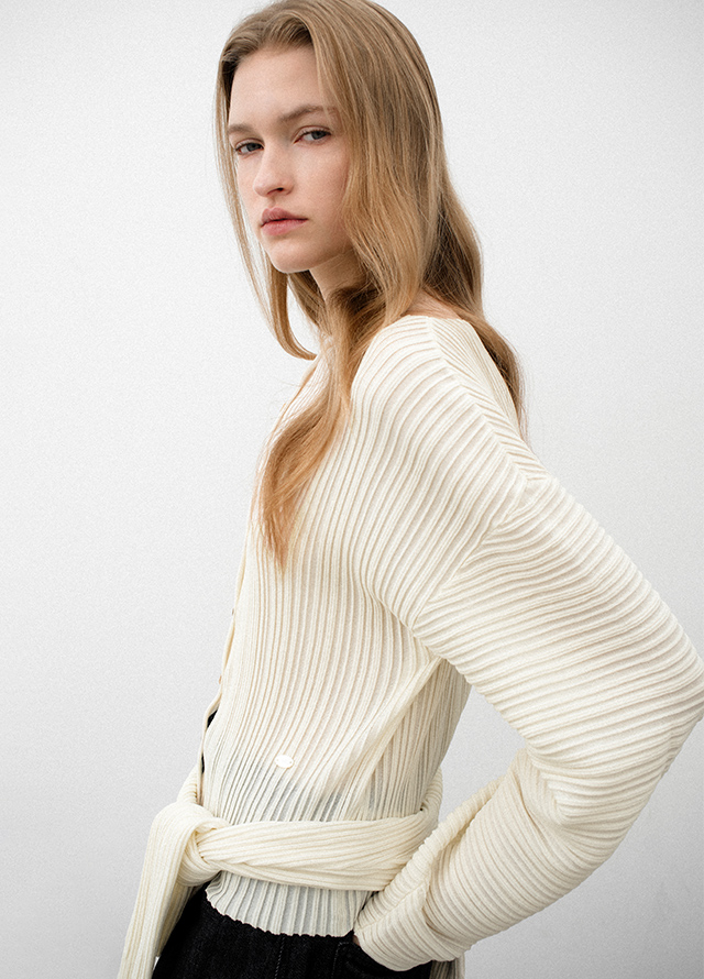 (SK-5057)ACCORD PLEATS LAYERED WRAP KNIT SKIRT Korea