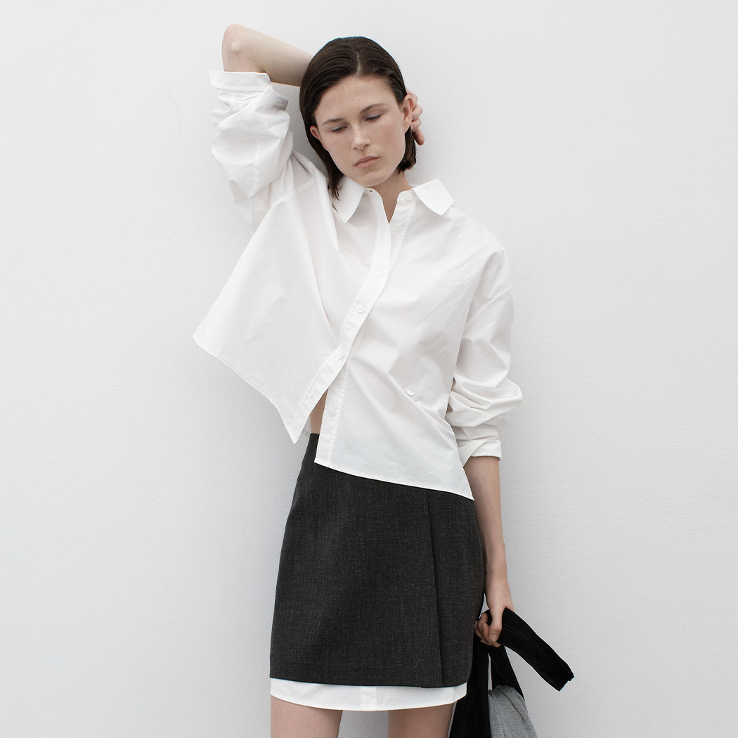 (SK-5041)MOA SHIRT LAYERED MINI SKIRT