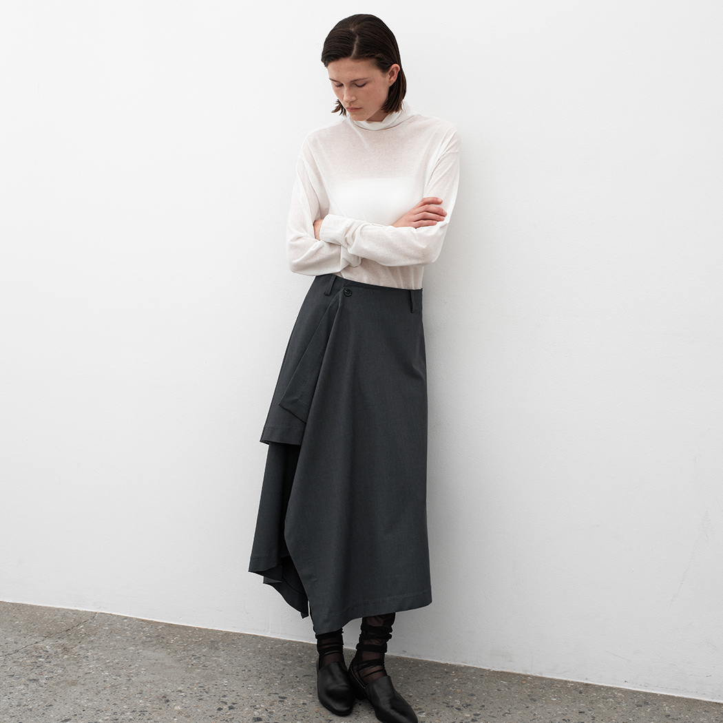 (SK-5039)TEARD UNBAL FRILL SKIRT