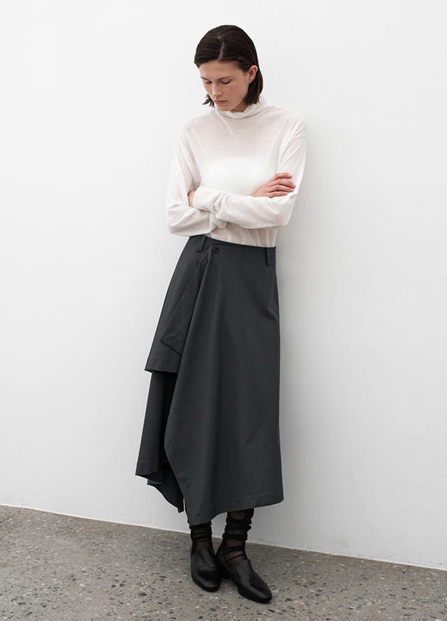 (T-7117)SHEER LIGHT POLO NECK KNIT Korea
