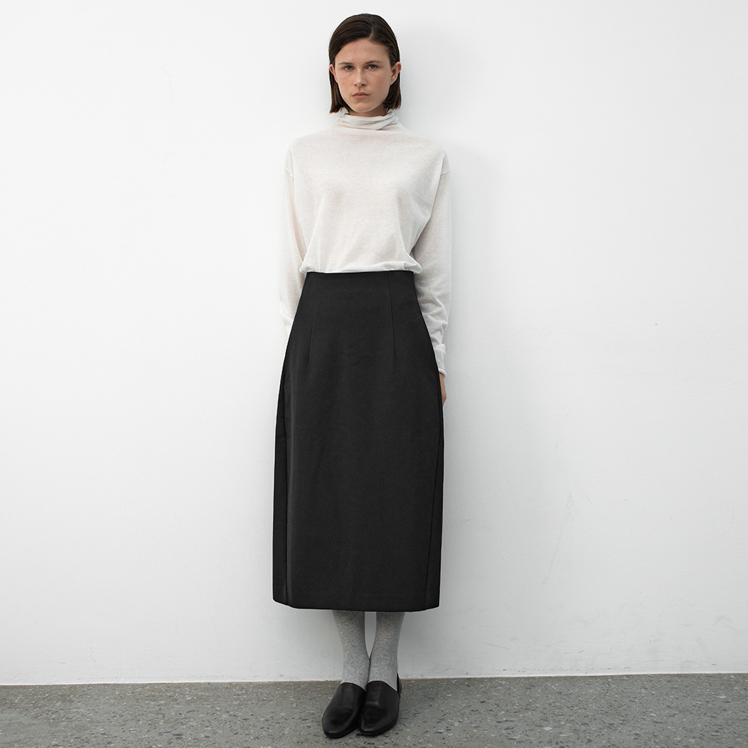 (SK-5054)OVAL CURVED LINE SKIRT