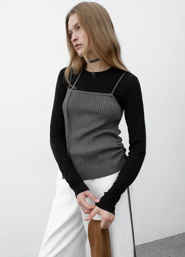 (T-7079)ESSENTIAL BOAT NECK TEE Korea