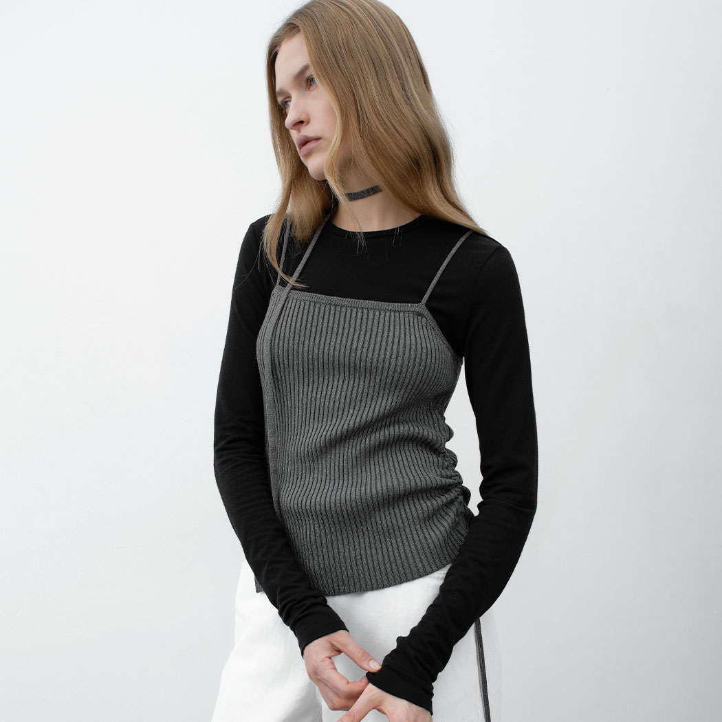 (T-7103)LEO BUSTIER TIE KNIT S