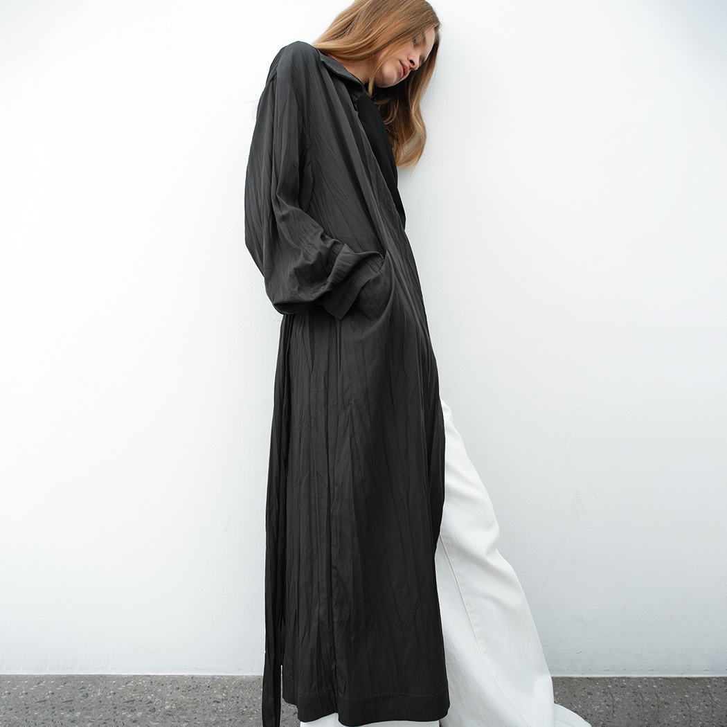 (OP-6304)HIGH NECK BELTED OUTER DRESS S