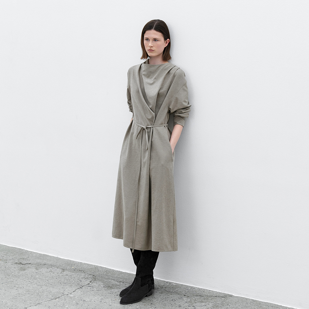 (OP-6303)COWL NECK LONG ONE PIECE S