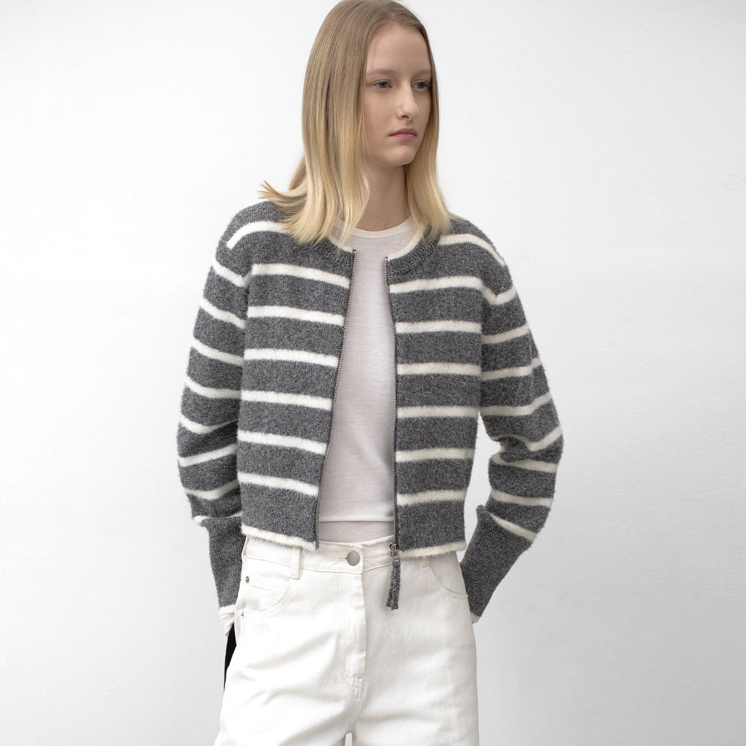 (Z-CD-2176)ESSENTIAL SAGE STRIPE CARDIGAN