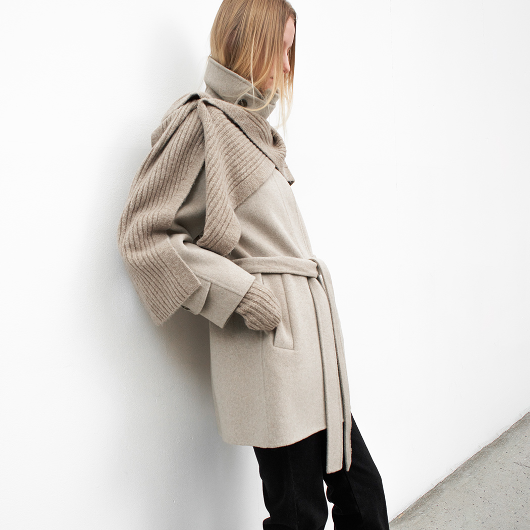 (CT-1453)KNIT SET BALMACCAN HANDMADE HALF COAT S