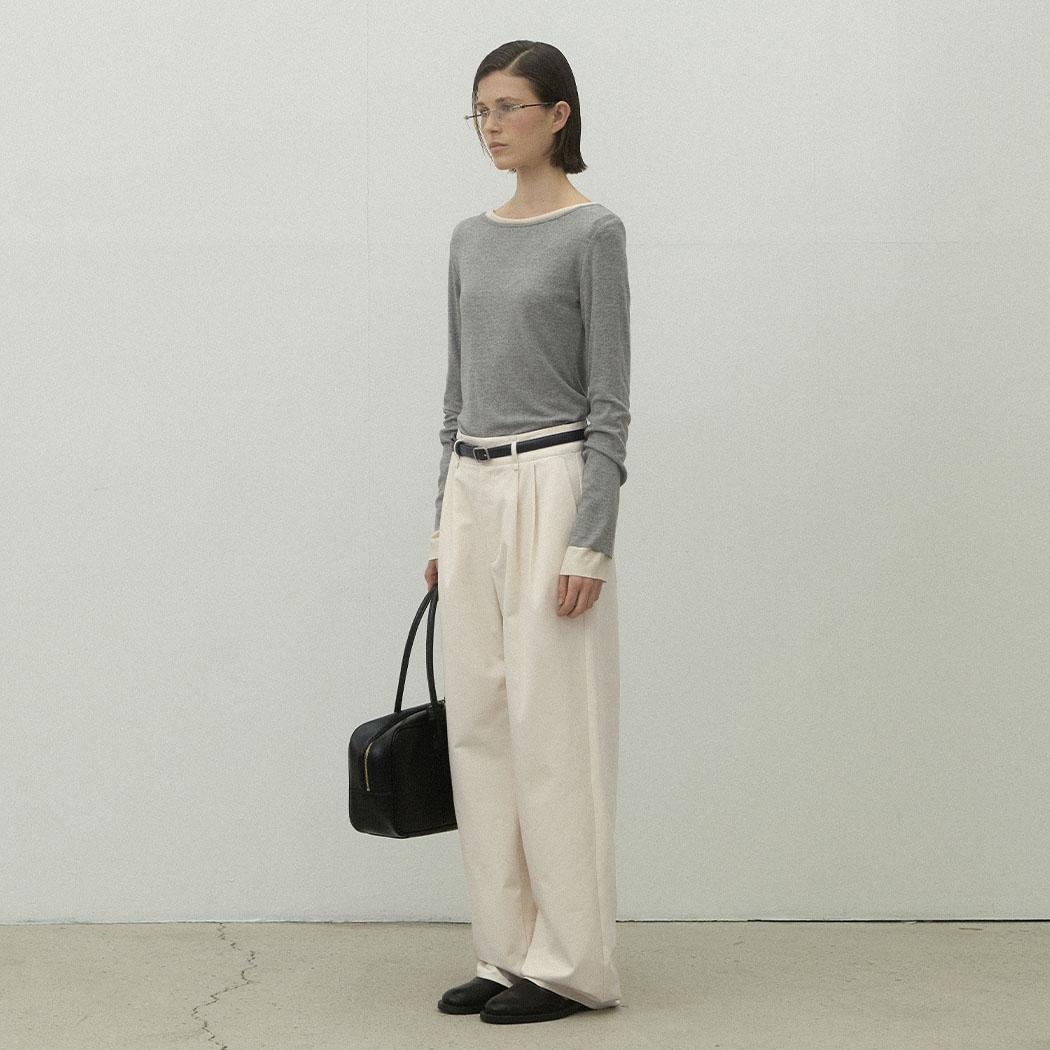 (Z-PT-5596)ESSENTIAL TUCK PANTS S