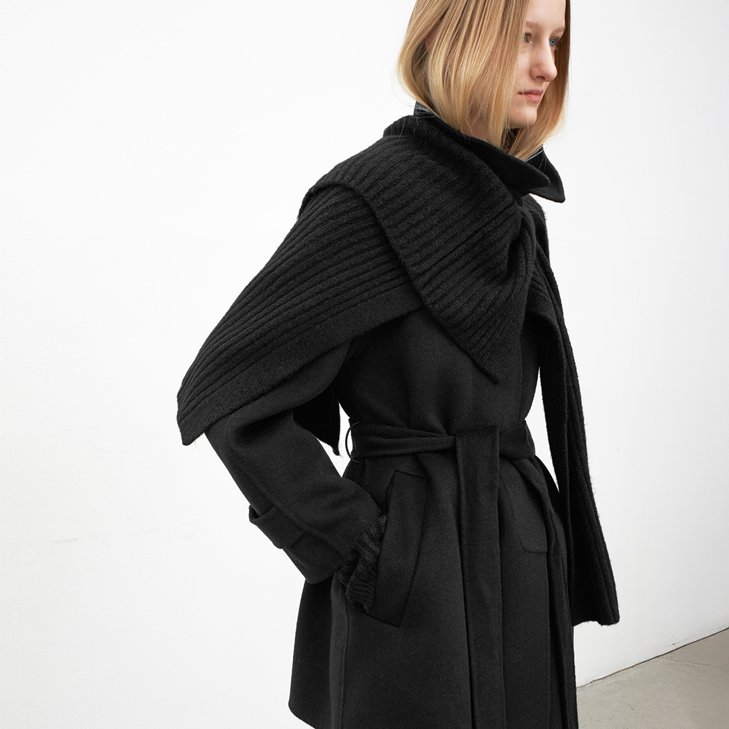 (CT-1453)KNIT SET BALMACCAN HANDMADE HALF COAT S