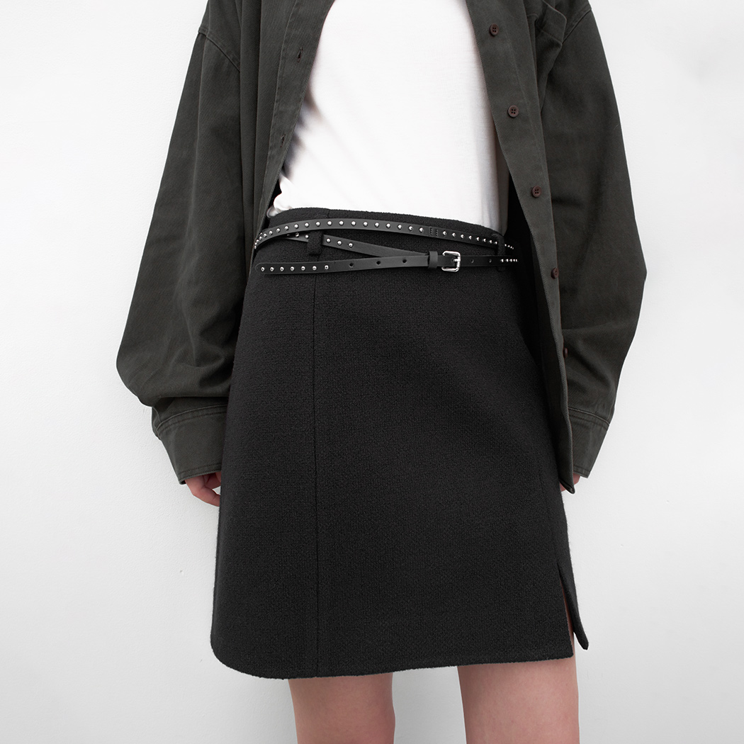 (SK-5059)FAVE TWEED SET-UP MINI SKIRT