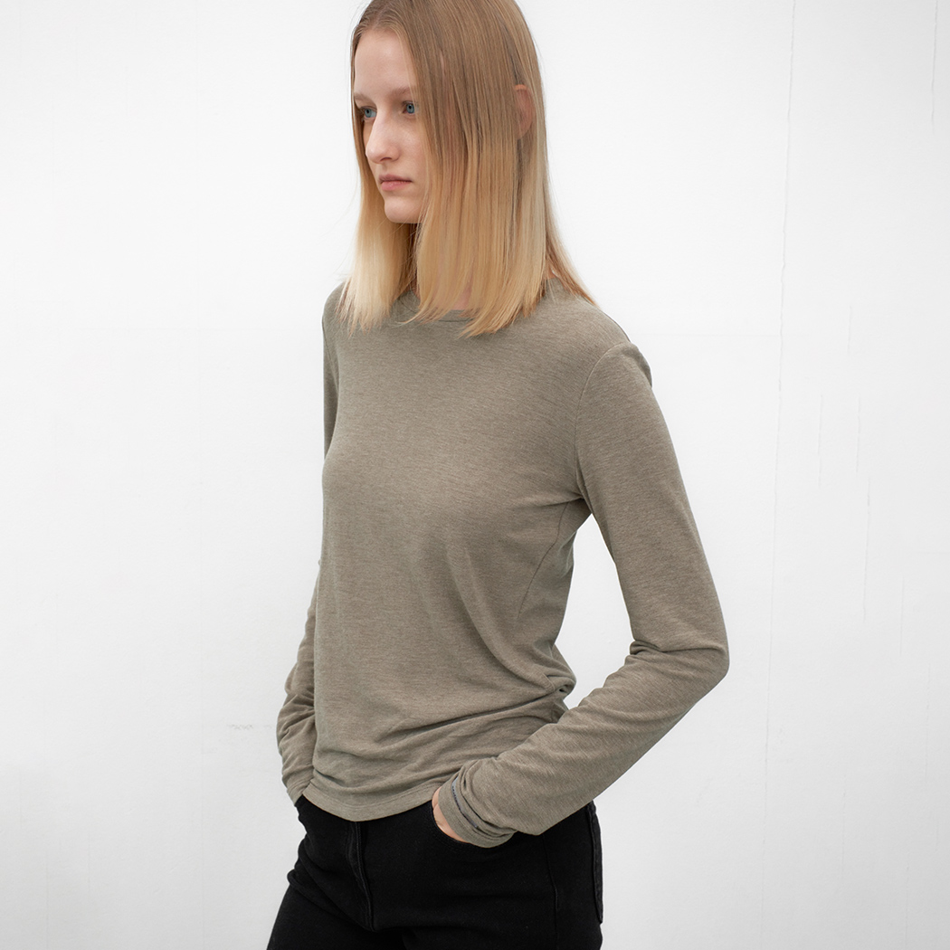 (T-7134)ESSENTIAL ROUND NECK SOFT SLIM TEE