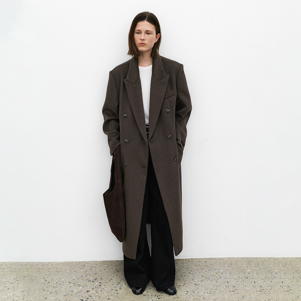 (CT-1457)CASHMERE OVERFIT HANDMADE DOUBLE COAT