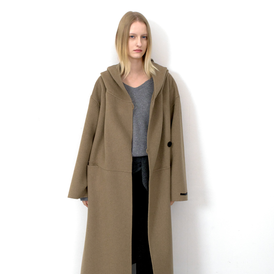 (CT-1456)ROMY HOOD HANDMADE COAT