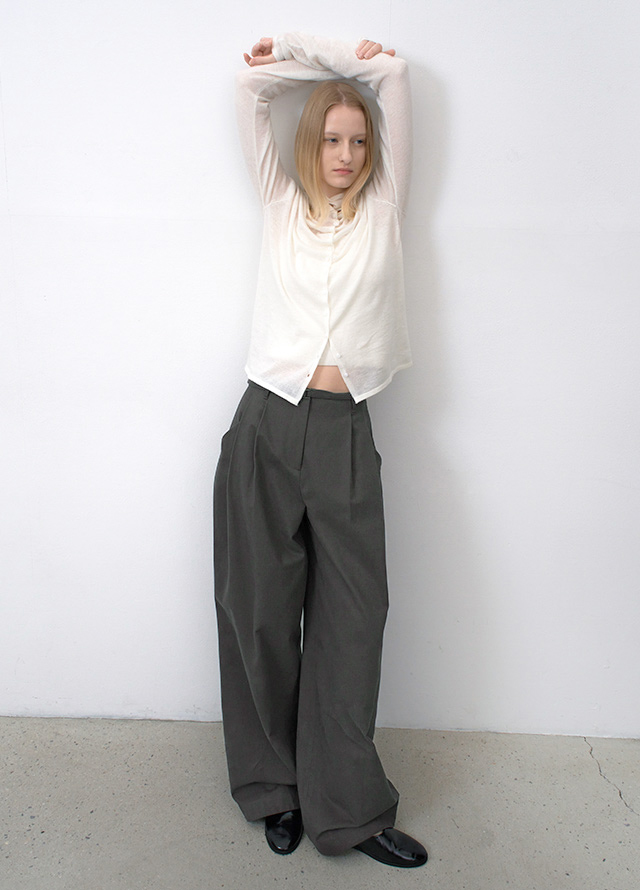 (CD-2246)SHEER ALPACA HIGHNECK 2WAY CARDIGAN Korea