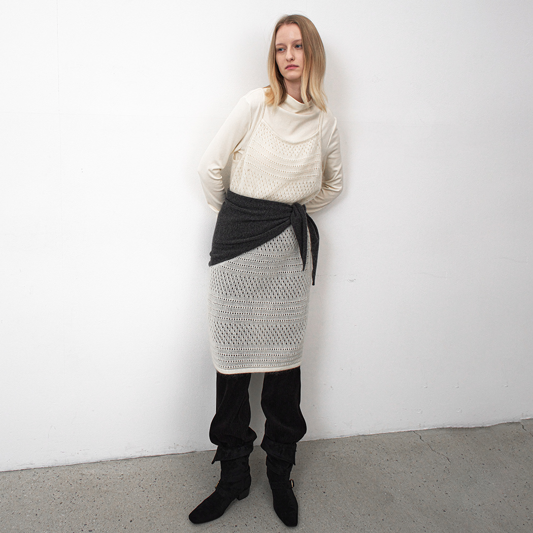 (OP-6308)SOFT MOHAIR SKASHI KNIT DRESS